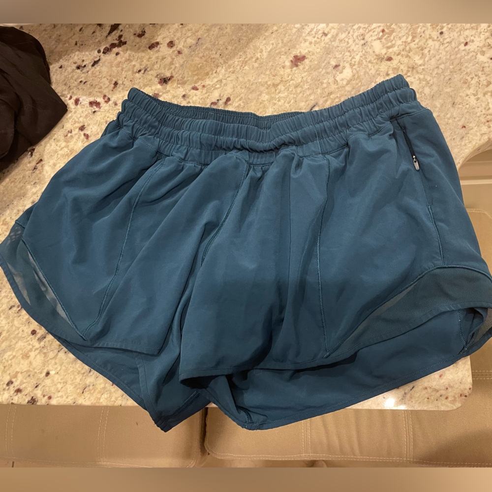Like new! Wore these dark teal lululemon hotty hot shorts once.